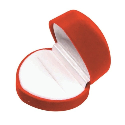 flocked heart shape ring box - velour heart shape ring box - flocked heart shaped jewelry box - velour heart shaped jewelry box