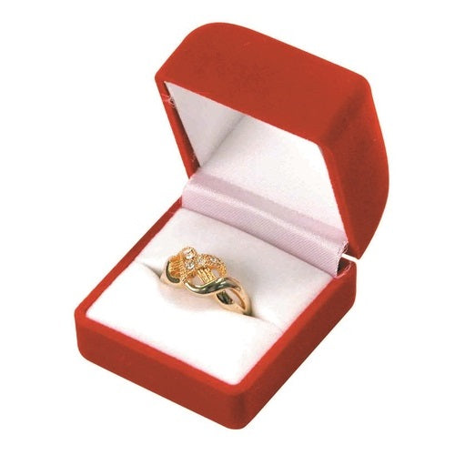 flocked ring box - velour ring box - flocked jewelry box - velour jewerly box